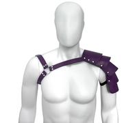 Traje de cuero feroz, Cool Stage Show debe elegir un disfraz de armadura única, arma de modelado de actuación escénica (morado)