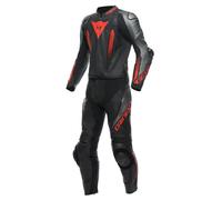 Traje de cuero Hombre Dainese LAGUNA SECA 5 2PCS Negro/Antracita/Rojo Fluo