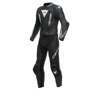 Dainese Laguna Seca 5 Traje de cuero de motocicleta perforado de 2 piezas, negro-blanco, tamaño 52