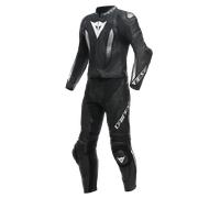 Traje de cuero Hombre Dainese LAGUNA SECA 5 2PCS perforado Negro/Negro/Blanco