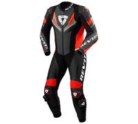 Traje de cuero para moto Revit Quantum 3 antracita-rojo fluo 48