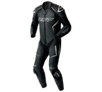 RST S1 D3O Traje de cuero de moto perforado de una sola pieza, negro-blanco, tamaño 56 para Hombres