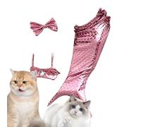 Traje de de Gato, Trajes de Cachorro de | Traje de Cosplay de Gato con Diadema de Lazo y Camiseta de Cuello Halter - de Gatito para Cachorro y Accesorios fotográficos creativos