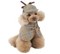 Traje de detective para mascotas, traje de detective para perros, traje de cosplay de Halloween para perros, traje de perro de detective famoso, conjunto de ropa de detective lindo