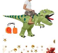 Traje de dinosaurio inflable - Ride On T-Rex Suit for Adults with Battery-Powered Fan | Blow Up Dinosaur Costume With Realistic Design And Quick Inflation | For Halloween, School Theme Parties, Stage