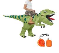 Traje de dinosaurio, Inflatable Reptil Outfit, Blow Up Design & Ride on Style, Prehistoric Wear for Adults, Kids, Women, Men, Halloween, School, Theme Park, Stage, Cosplay, Convention, Color Green