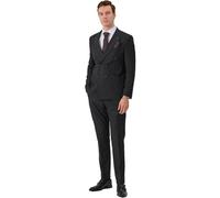 Traje de doble botonadura para hombre, traje de 2 piezas para hombre, conjunto de pantalones para negocios, boda, baile de graduación, Gris carbón liso, 50