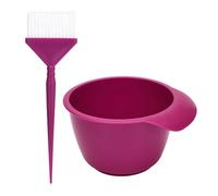 Traje de dos piezas, juego de cuenco y pincel for teñir el cabello, aplicador de tinte for el cabello, kit profesional for mezclar y teñir el cabello, suministros de peluquería(Pink)