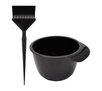Traje de dos piezas, juego de cuenco y pincel for teñir el cabello, aplicador de tinte for el cabello, kit profesional for mezclar y teñir el cabello, suministros de peluquería(Black)