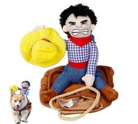 Traje De Equitación para Perros De Cowboy: Divertido Vestido De Mascota | Disfraces Creativos para Animales De Diseño De Conducción Humorístico | Ropa Creativa para Disfraces para Perros Y