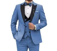 Traje de esmoquin de boda para hombre, 3 piezas, ajustado, para hombre, con un botón, chal, solapa, esmoquin para hombre, fiesta, cena, baile de graduación, Color9, L