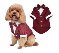 Traje de esmoquin para perro pequeño con agujero de tracción, camisa de fiesta de boda para gato, perro, chaqueta de disfraz de festival de mascotas, ropa formal de príncipe caballero para perros