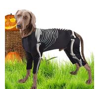Traje de esqueleto para perros, disfraz de Halloween, suave, fácil de usar, para mascotas o para vacaciones, fotos o viajes, uso diario, al aire libre