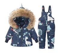 Traje de esquí infantil con chaqueta de plumón, chaqueta de plumón con capucha + pantalones de SK i bebé niñas mono de nieve, 2 unidades conjunto de esquí de invierno, abrigo de plumón de SK i, rosa 1