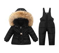 Traje de esquí niño 2 piezas traje al aire libre térmico impermeable trajes de nieve transpirable caliente adolescente conjuntos de nieve con capucha al aire libre chaqueta desmontable chaqueta de