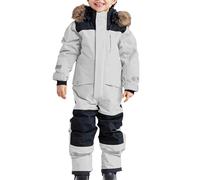 Traje de esquí resistente y aislado para niños más grandes, resistente al viento para todo tipo de clima, con forro térmico para frío extremo y aventuras al aire libre invernales., Gris claro., 2-3