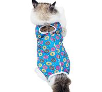 Traje de esterilización para gatos | Mameluco transpirable para mascotas | Collar transpirable alternativo para gatitos | para perros pequeños felinos y protección de heridas abdominales