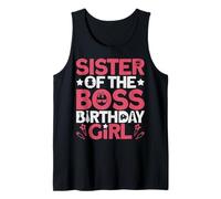 Traje de Fiesta de cumpleaños de Sister of The Boss Like A Boss Sister Camiseta sin Mangas