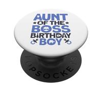 Traje de Fiesta de cumpleaños de tía del Jefe como una tía jefa PopSockets PopGrip Adhesivo