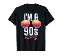 Traje de Fiesta de los años 90 para Mujer I'm a 90s Lady Colores Retro Camiseta gráfica económica, Hombre, Negro, L