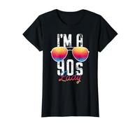 Traje de Fiesta de los años 90 para Mujer I'm a 90s Lady Colores Retro Camiseta gráfica económica, Mujer, Negro, L