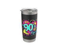 Traje de fiesta vintage de los años 90 para hombres y mujeres de los años ochenta I Love The 90s Vaso térmico de acero inoxidable de doble pared