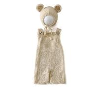 Traje de fotografía para recién nacido, accesorios para sesión de fotos de bebé, mameluco con sombrero de oso, gorro para recién nacidos, niños, niñas, sombrero, ropa, oso, accesorios para fotos de