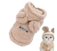 Traje de gato de franela, sudadera con capucha cálida para mascota, ropa de invierno suave para gatos pequeños, perros, conejos, con capucha linda para cachorro y ropa conforta