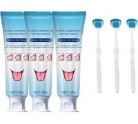 Traje de gel de limpieza de lengua con cepillo, limpiador saludable para el cuidado bucal, mantiene la salud bucal y el aliento más fresco, elimina el olor bucal