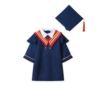 Traje de graduación para niños Conjunto con Borla y Faja Unisex, 4 Piezas tasel tacha Talla Infantil jardín Infantes Ropa Form 2 a 12 años