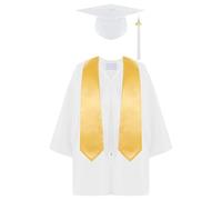 Traje de graduación para niños Toga y Birrete 2025 Cape Vestido Brillante Manga Larga, Adolescente con Sombrero Borla a Juego