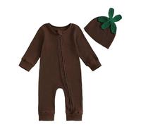 Traje de Halloween for niño, mono de mandrágora de manga larga, acanalado, con cremallera, mono con gorro de punto, trajes mágicos for bebé(6-9 Months)