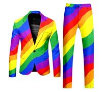 Traje de hombre a rayas arco iris trajes y chaquetas para hombre cómodo chic y elegante trajes de moda e informal trajes multicolor para eventos LGBT y Gay Orgullo Month, 01-multicolor, M