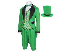 Traje de hombre Leprechaun - Poliéster Algodón S-XXL, Traje verde irlandés, Classic Elements Design | Adult Fancy Dress For Birthday Parties, Celebrations, Espectáculos de escenario, Juegos de