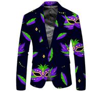 Traje de hombre mascarada Sakko discoteca hippie blazer con estampado de colores disfraces de carnaval para hombres de los años 80 Vintage divertido chaqueta carnaval disfraz festivo fiesta esmoquin