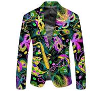 Traje de hombre mascarada Sakko discoteca hippie blazer con estampado de colores disfraces de carnaval para hombres de los años 80 Vintage divertido chaqueta carnaval disfraz festivo fiesta esmoquin