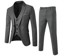Traje de hombre Slim Fit 3 piezas moderno trajes de boda completo de negocios blazer sin mangas chaleco y pantalón clásico traje de pantalón vintage fiesta encantador conjuntos de ropa formal de un
