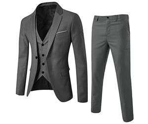 Traje de hombre Slim Fit 3 piezas moderno trajes de boda completo de negocios blazer sin mangas chaleco y pantalón clásico traje de pantalón vintage fiesta encantador conjuntos de ropa formal de un