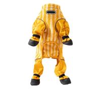 Traje de invierno para mascotas de cuerpo completo con botas adjuntas, traje térmico acolchado con aislamiento impermeable, diseño reflectante para caminar al aire libre en días de nieve (amarillo