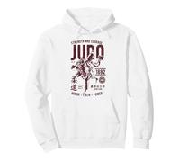 Traje de Judo Retro Desgastado Hombres Vintage Judo Sudadera con Capucha, Unisex para Adultos, Blanco, XXL