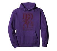 Traje de Judo Retro Desgastado Hombres Vintage Judo Sudadera con Capucha, Unisex para Adultos, Morado, XXL