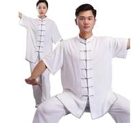 Traje de Kung Fu for hombres y mujeres, traje de Kung Fu, chaqueta de manga corta, conjunto de pantalones, ropa deportiva informal de artes marciales Tai Chi para Tai Chi, Artes Marciales(Color 9,L)