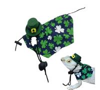 Traje de lagarto de San Patricio, ropa y sombrero de lagarto | Bandanas y sombrero de vacaciones con diseño de trébol verde,Disfraz de cosplay del festival irlandés, Pequeño traje de animal para