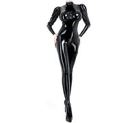 Traje De Látex Body Pies Calcetines 3D Pecho Largo Negro,personalizar,XXL