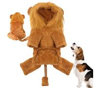 Traje de león para cachorro - Cost De Calor Animal Cosplay Coat | Ropa De Peluca De León Suave Caliente Para Perros Pequeños De Tamaño Mediano A Grande