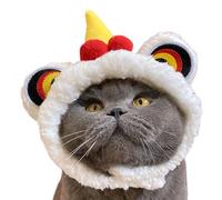 Traje de león para Mascotas, Traje para Mascotas de león de Baile,Sombrero de león de Baile de Gato de la Fiesta de China | Suministros de Disfraces de Vacaciones do