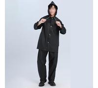 Traje de lluvia ligero de EVA de dos piezas, chaqueta y pantalones, equipo impermeable para ciclismo, motocicleta, equitación, trabajo al aire libre, disponible en varios colores (negro)
