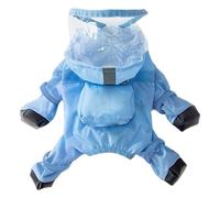 Traje de lluvia para perro con zapatos, cobertura completa, impermeable reflectante y botines para todo tipo de clima, incluye capucha y mochila para perros pequeños a grandes, chaleco cómodo para