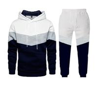 Traje de luto para hombre, informal, camiseta de patchwork, pantalones casuales, sudadera, traje deportivo, chaleco de boda, Blanco, XL