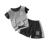 Traje de Manga Corta para niños, Traje Deportivo de Secado rápido para niños, Camiseta de Baloncesto para niñas y Pantalones Cortos, Traje de fútbol, 2 Conjuntos Traje Junior